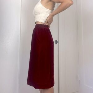 Vintage Red Velvet Skirt
